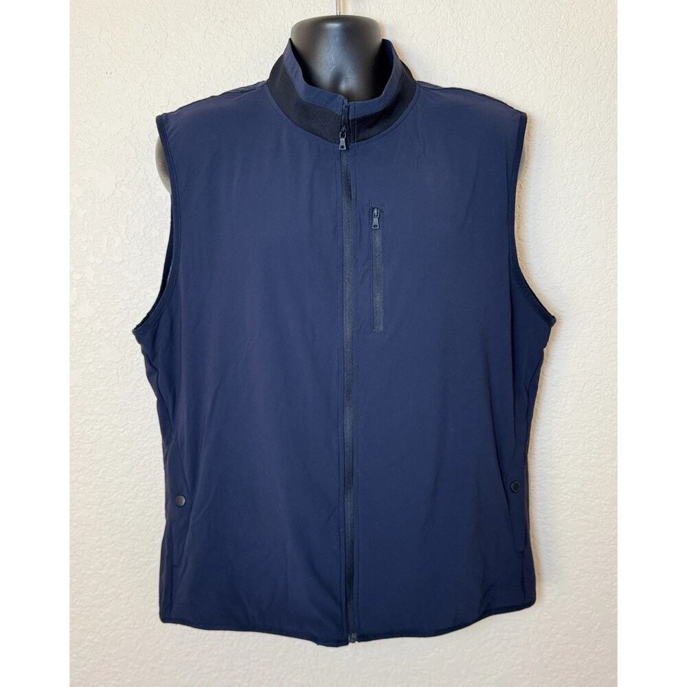 RHONE Top Flight MicroClimate Commuter Vest Men XL True Navy Full Zip Golf Perfo